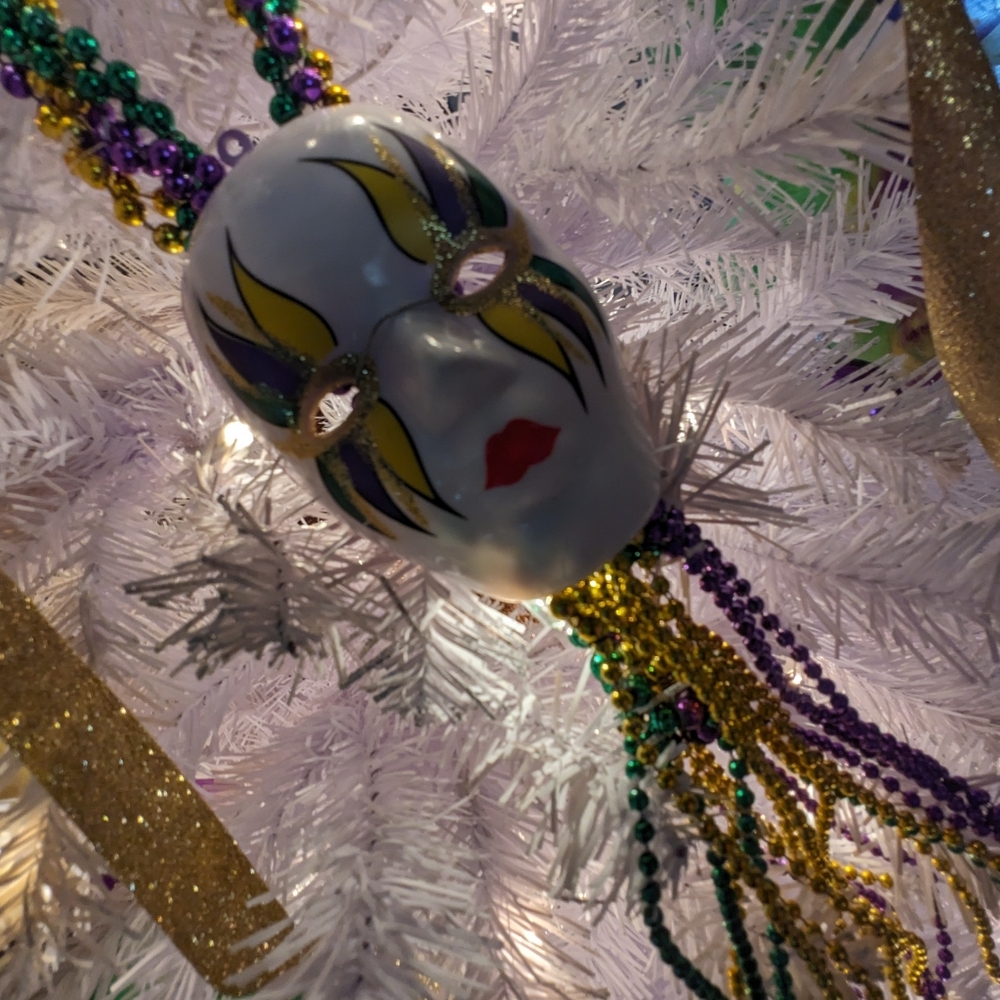 Mardi Gras Mask with Beaded Accents